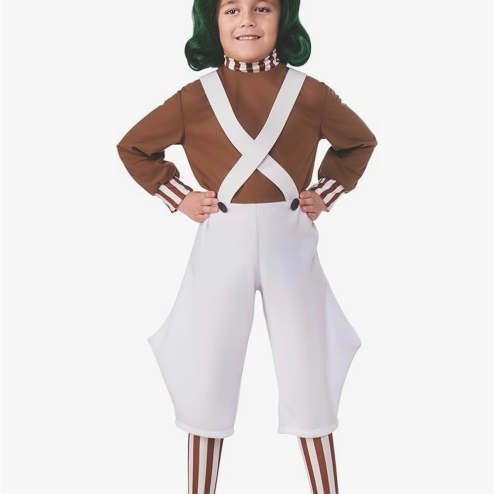 Youth Brown and White Oompa Loompa Costume 7-8